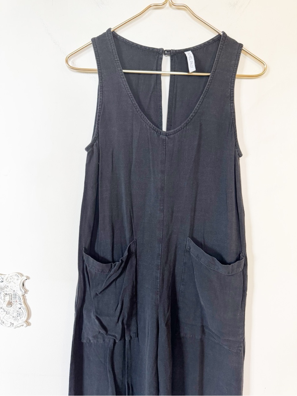 Rachel Pally Remy Black Linen Sleeveless Wide Leg Jumpsuit XS - Picture 6 of 12